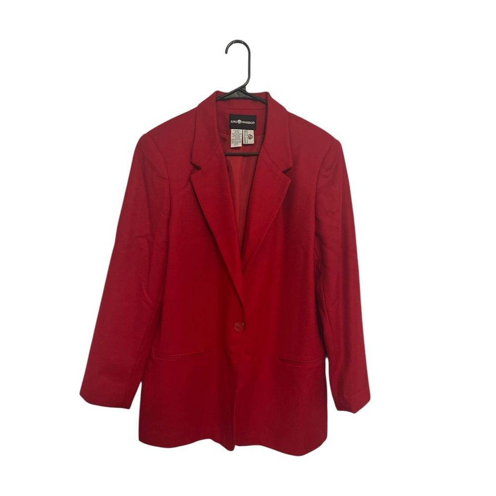 Sag Harbor 100% Wool Blazer Red Size 14 Large